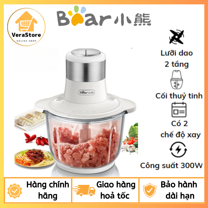 Máy Xay Thịt Đa Năng Bear 2L Cối Thủy Tinh MS - MA02L, Máy xay đa năng