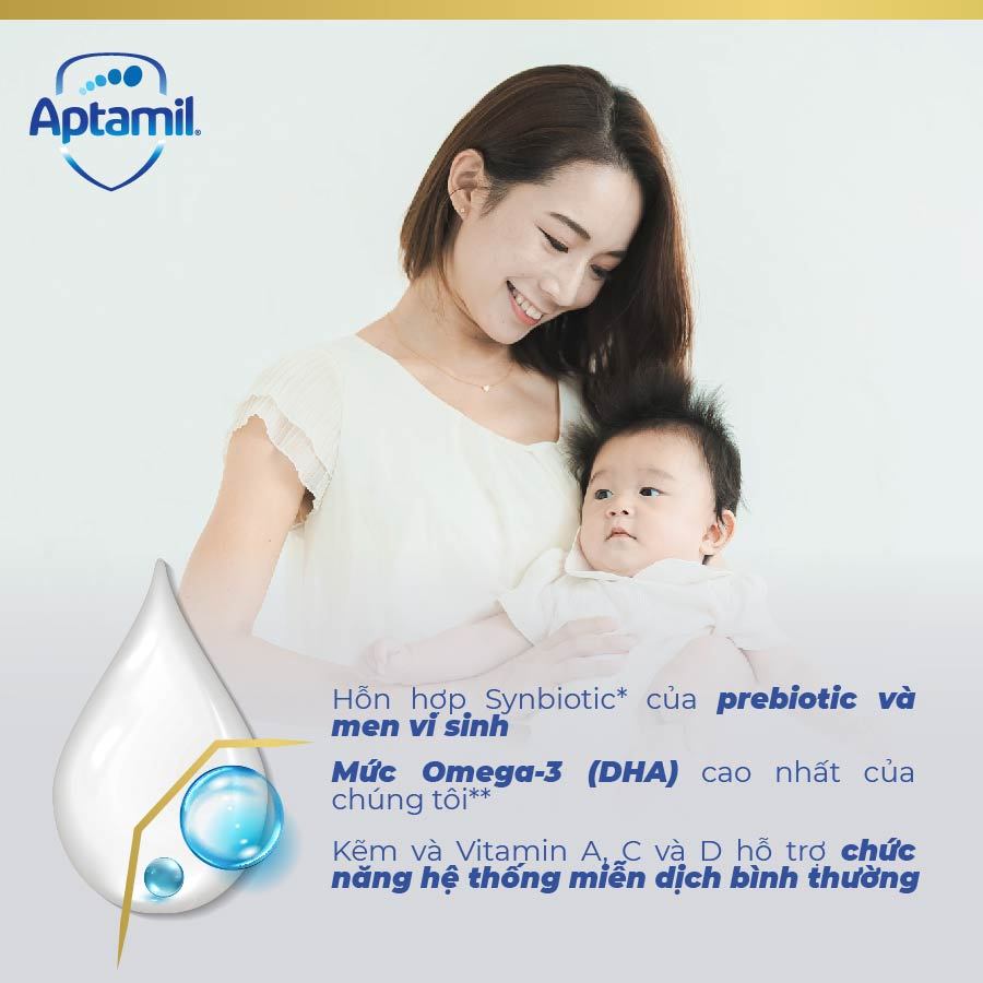 Sữa bột Aptamil Profutura Synbyotic Úc số 1 cho trẻ từ 0-6 tháng giúp bé tăng cường sức đề kháng, hỗ trợ trao đổi chất