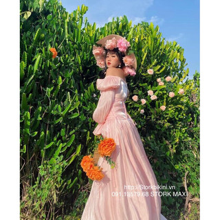 Đầm maxi đan eo tơ organza cao cấp ( có sẵn tại Stork Maxi)