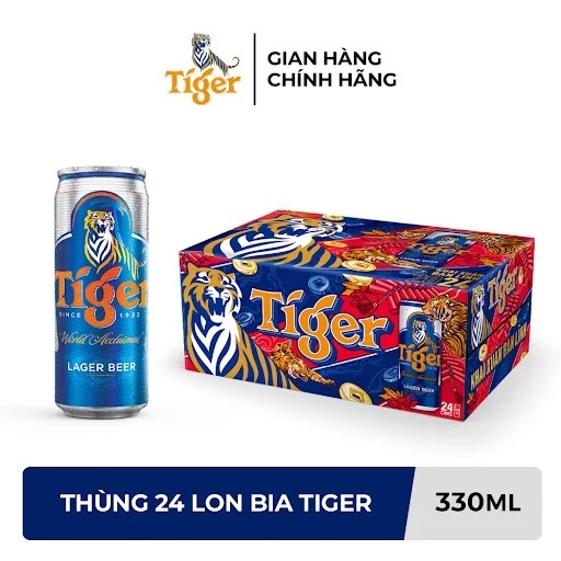 Bia Tiger nâu 330ml thùng 24 lon