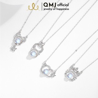 Dây chuyền bạc nữ đẹp QMJ Cung Hoàng Đạo đính Moon Stone thời trang phụ kiện trang sức bạc cao cấp - Q368