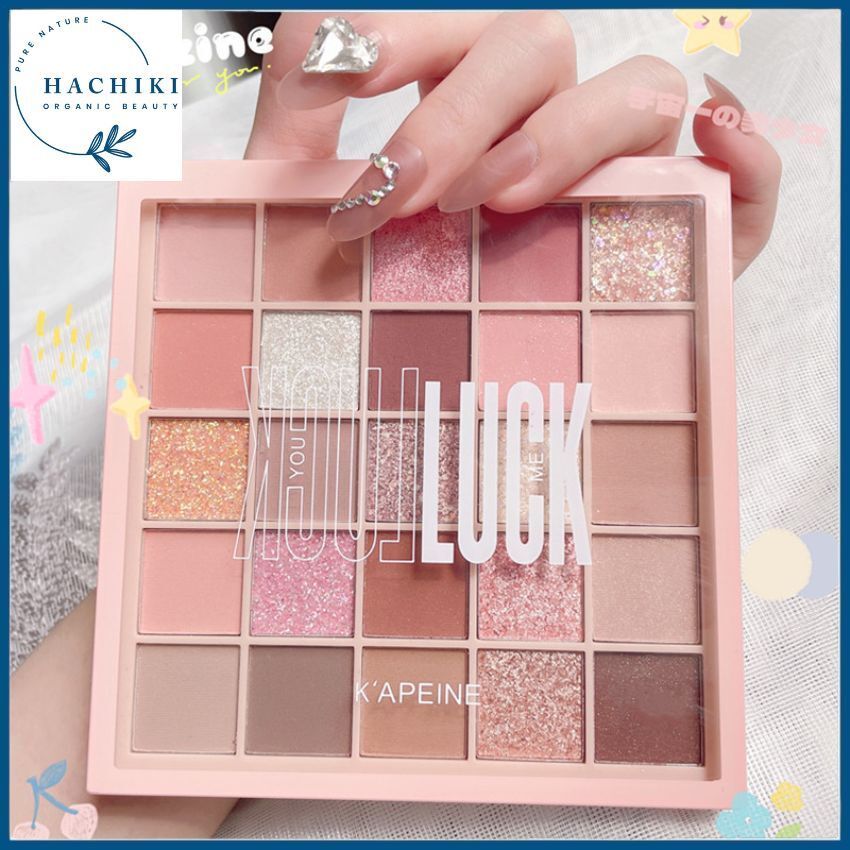 Bảng phấn mắt 25 ô Size lớn makeup tông cam hồng đào,phấn mắt chính hãng nội địa trung HACHIKI
