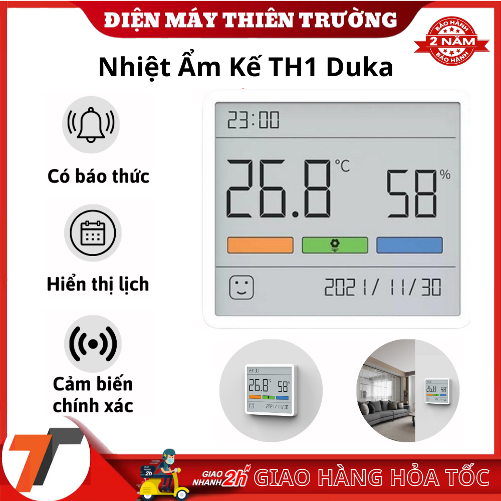 Nhiệt Kế Ẩm Điện Tử XIAOMI DUKA TH1 - Nhiệt Ẩm Kế Mini Cảm biến Hiển thị Chính Xác Độ Ẩm Và Nhiệt Độ Bảo hành 2 năm