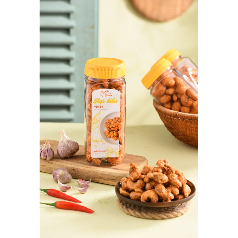 HẠT ĐIỀU TỎI ỚT (TỎI THẬT 100%, TỎI DẺO, 300GR)