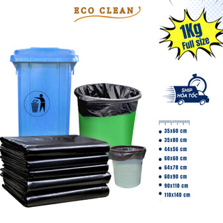 Túi đựng rác đen 1kg không quai đủ size, siêu dai, không bục, chịu tải tốt