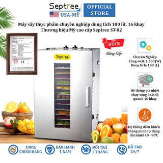 Máy sấy thực phẩm chuyên nghiệp dung tích 100 lít, 16 khay Septree ST-02 - Hàng nhập khẩu, bảo hành 12 tháng