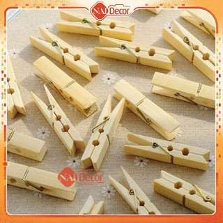 [Set 10 Cái] Kẹp Gỗ Trang Trí (Nhiều Size), treo ảnh Mini Nai Decor
