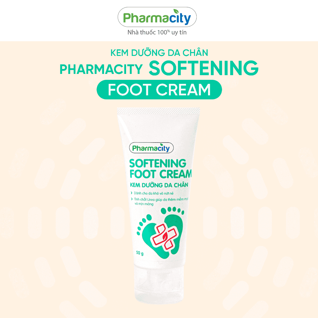 Kem dưỡng da chân Pharmacity SOFTENING FOOT CREAM 50g