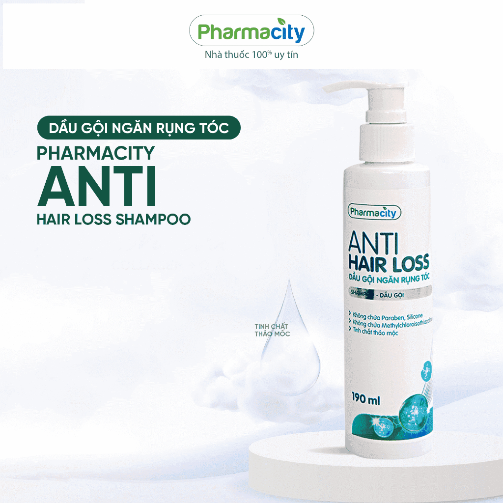 Dầu gội Pharmacity ngăn rụng tóc Anti-Hair Loss Shampoo 190ml