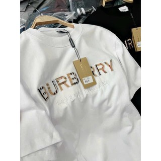 Áo phông burberry chất cotton logo thêu cao cấp - áo thun burberry chất cotton co giãn 4 chiều hottrend 2024
