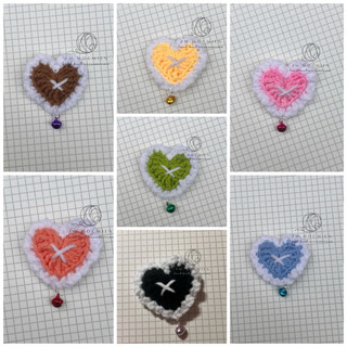 móc khoá len trái tim mini cute - handmade