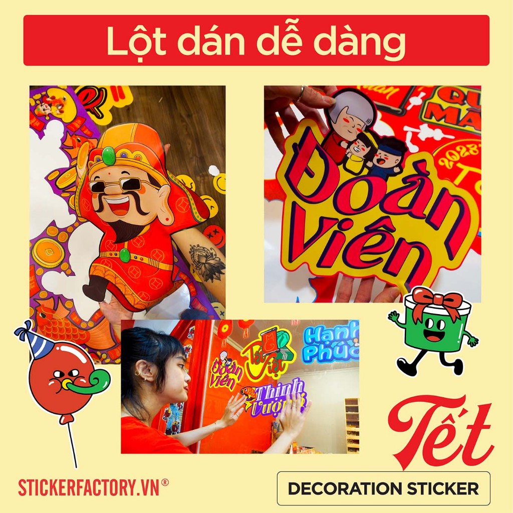 TẾT 04 - Decoration Sticker decal trang trí tết - Sticker Factory