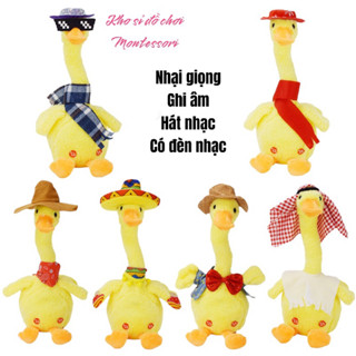 Đồ Chơi Vịt Nhồi Bông Biết Nói, Nhảy Múa, Nhại Giọng, Hát Tiếng Việt, Pin Sạc, Tương tác cho Bé