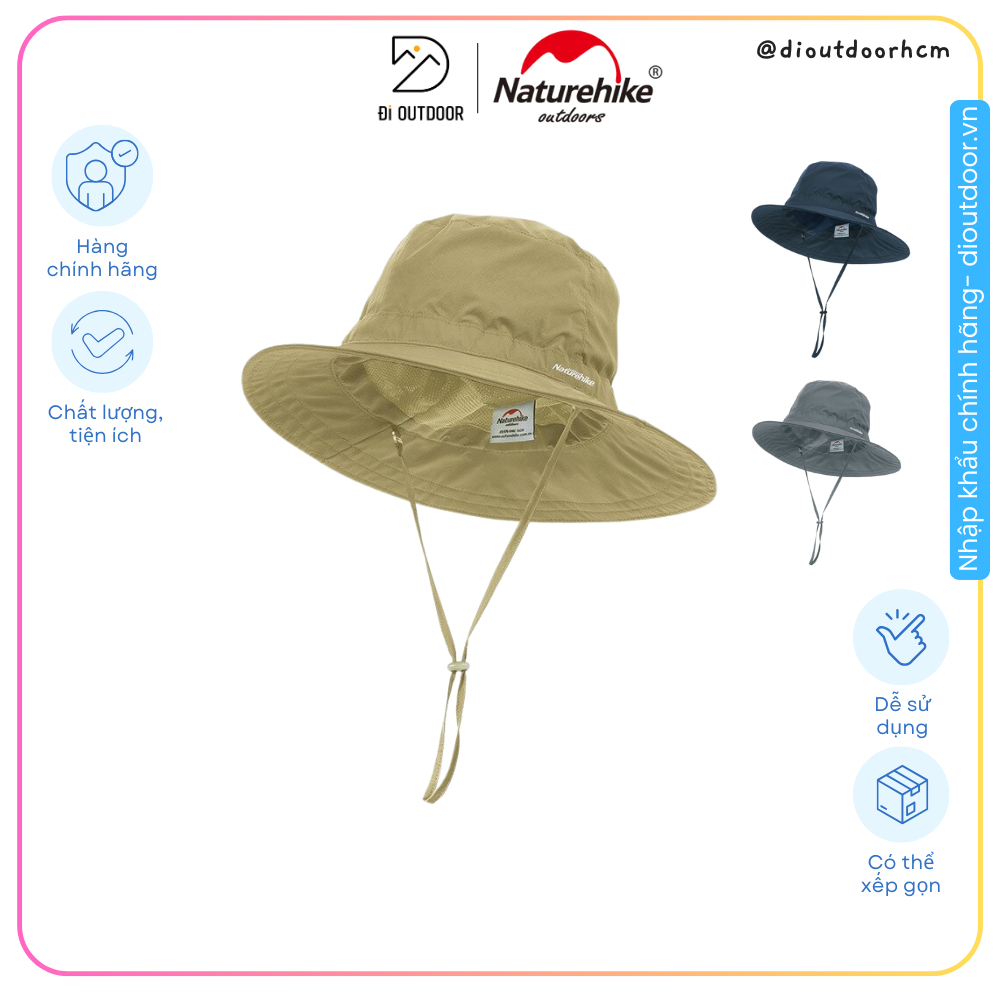 Mũ Rộng Vành Dã Ngoại Naturehike NH17M005-A Mũ Nhanh Khô, Thoáng Khí