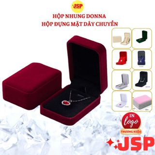 Hộp đựng dây chuyền nỉ nhung JSP nhận làm Logo hộp dây chuyền hộp đựng trang sức cài áo cao cấp.