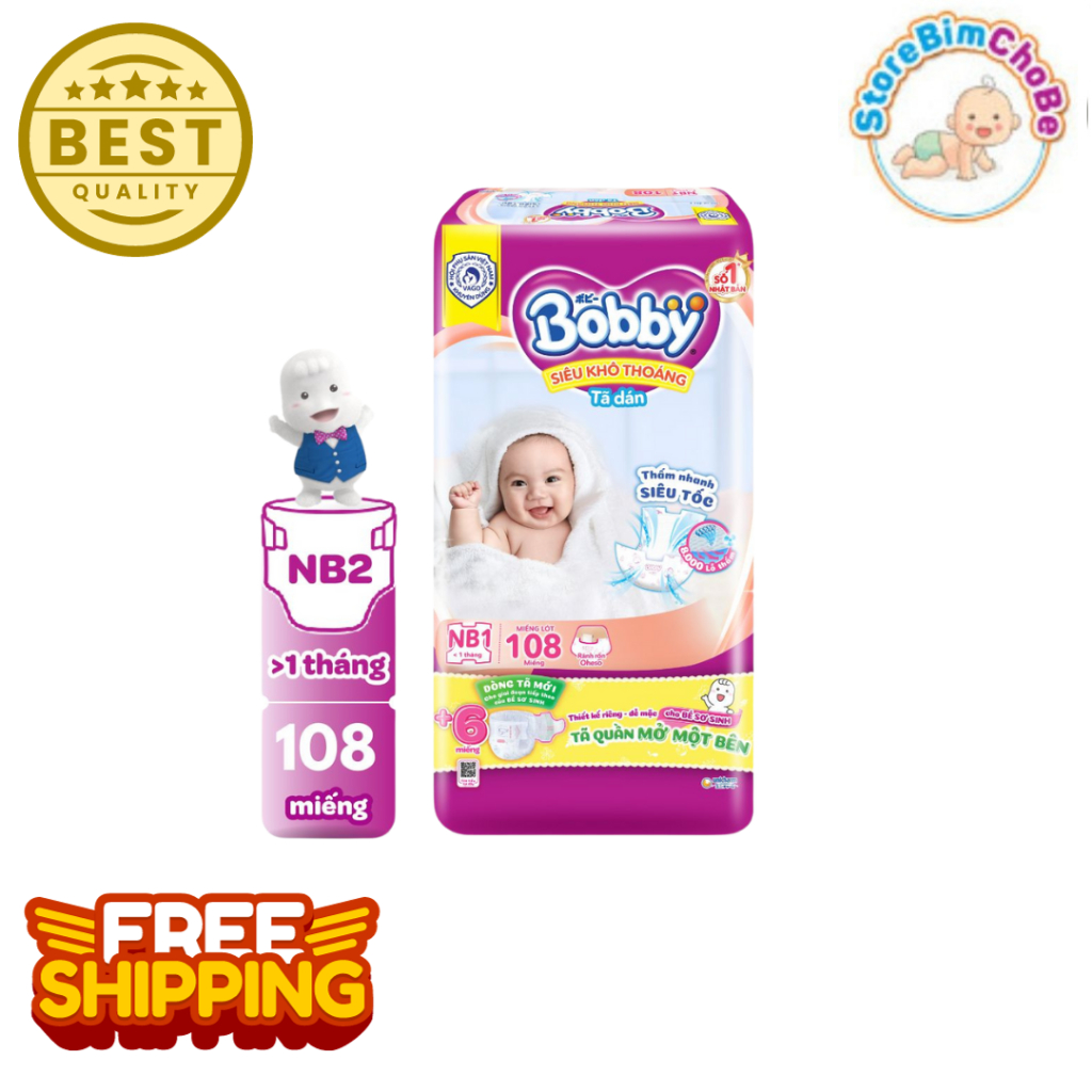 Miếng Lót Sơ Sinh Bobby Newborn NB1 108M/ NB2 60M /XS 70