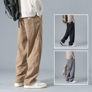 quần kaki nam ống suông quần nỉ ống rộng unisex cạp chun lưng cao có dây rút chỉnh eo thu đông bigsize quần baggy nam