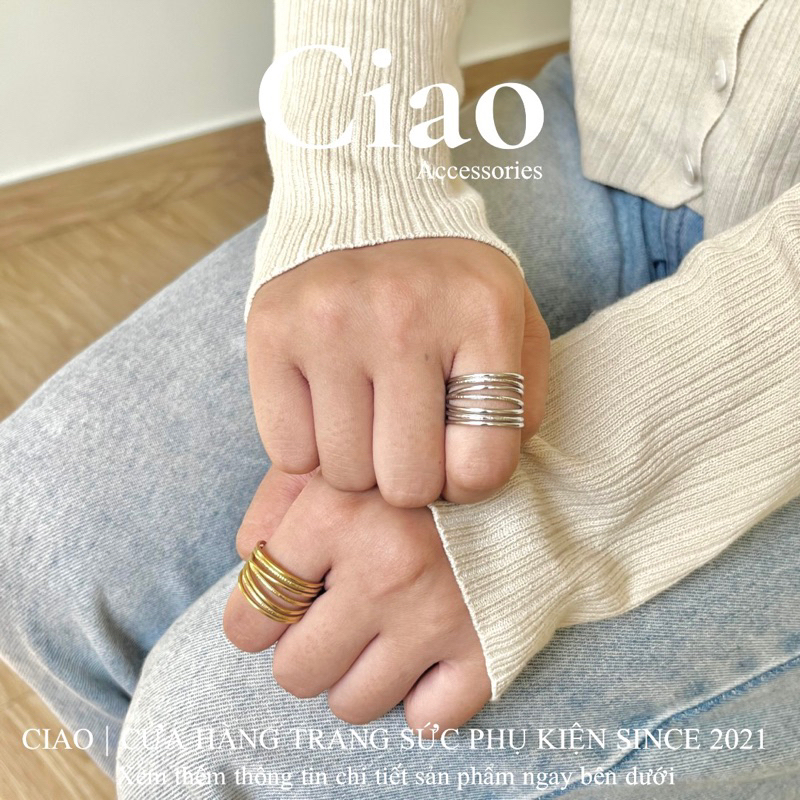 [HOẢ TỐC 1H] Nhẫn titan không đen gỉ thiết kế trendy mã 138 Ciao accessories