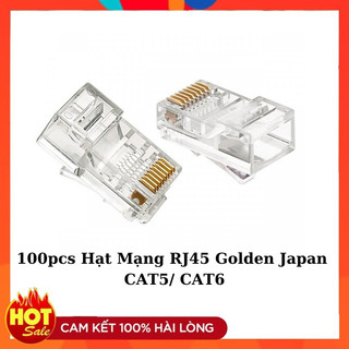Đầu bấm mạng rj45 golden japan cat5/ cat6 - túi 100pcs