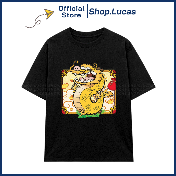 Áo Thun TẾT RỒNG CHI BI XUÂN GIÁP THÌN Unisex Nam Nữ Áo Gia Đình Cặp Đôi Shop.Lucas - RỒNG VUÔNG