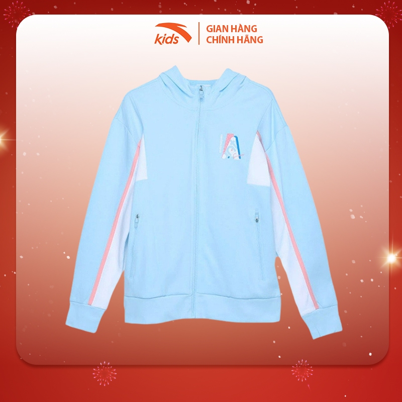 Áo khoác nỉ bé gái Anta Kids kiểu dáng hoodie, chất liệu cao cấp 362135735-1