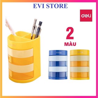 Khay cắm bút deli 904 / khay cắm viết 4 ngăn mở nắp tiện dụng deli e904