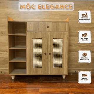 Tủ giày mây to, tủ giày gỗ MDF hiện đại 2 cánh trang trí nội thất
