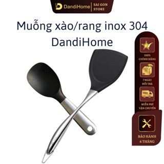 Muỗng xào muỗng silicon cao cấp DandiHome Inox 304  - chịu được nhiệt độ cao, an toàn với chảo chống dính
