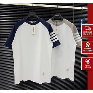 Áo Phông Nam Nữ Phối 4 Vạch Siêu đẹp , Áo Thun Cotton 250gsm Phối Màu