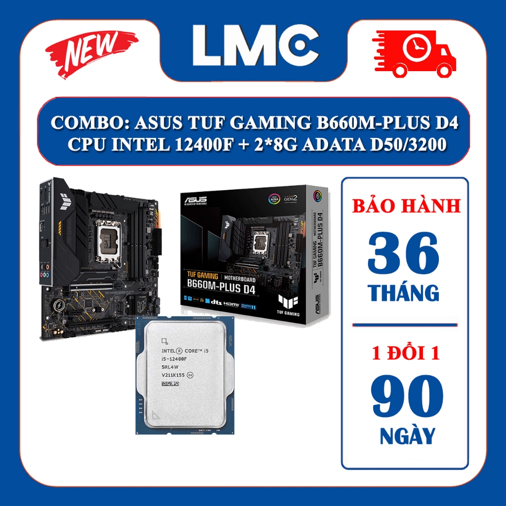 Comboo [Siêu hót] - ASUS TUF GAMING B660M-PLUS D4 + CPU Intel Core i5-12400F +  2 Ram 8G/3200 ADATA XPG D50 RGB - BH 36T | BigBuy360 - bigbuy360.vn