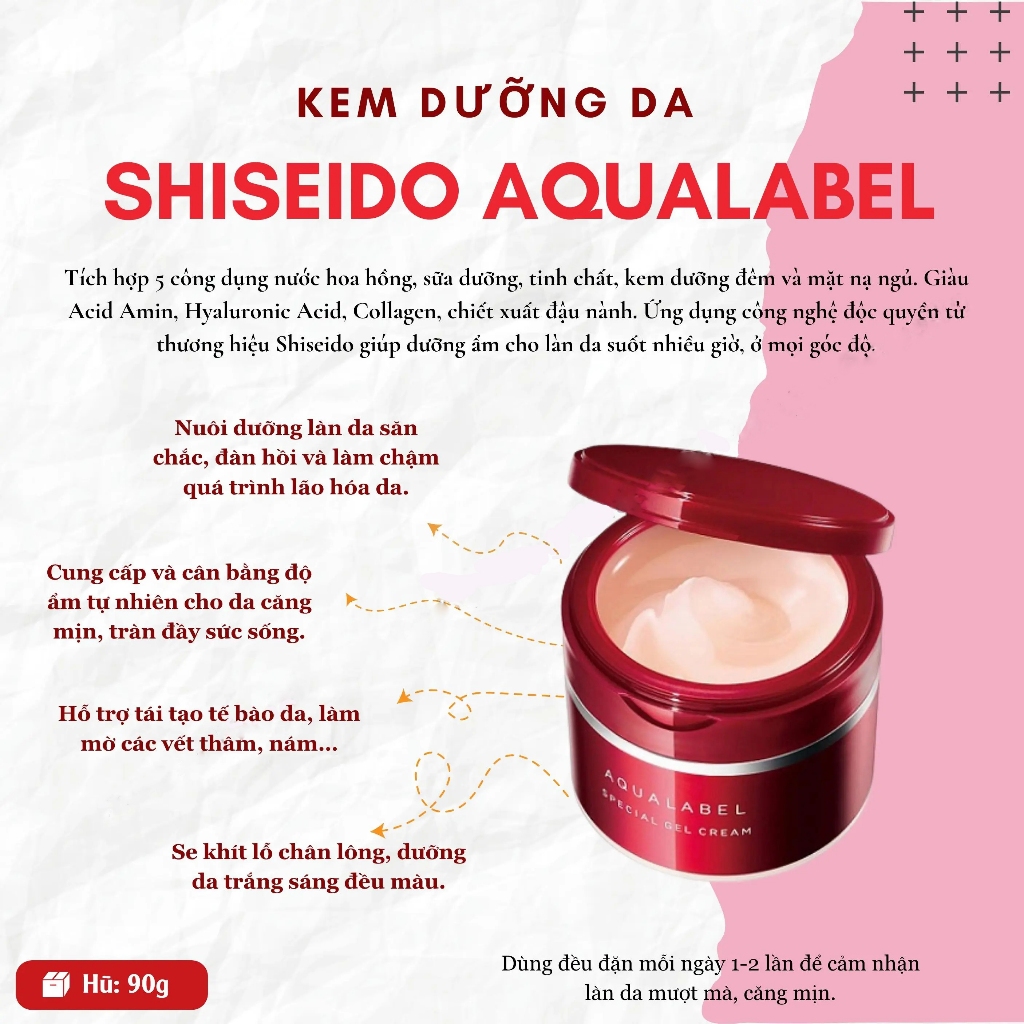 Kem dưỡng da Shiseido Aqualabel Special Gel Cream 5 trong 1 Chống lão hóa, Nám/ tàn nhang,Da khô,Nếp nhăn,không đều màu