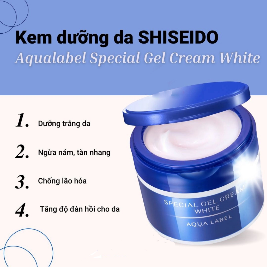Kem dưỡng da Shiseido Aqualabel Special Gel Cream 5 trong 1 Chống lão hóa, Nám/ tàn nhang,Da khô,Nếp nhăn,không đều màu