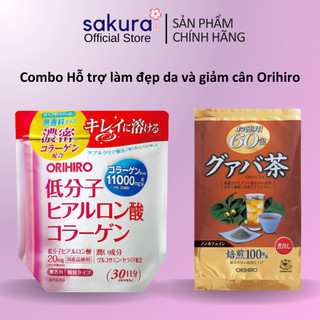 Combo làm đẹp da và giảm cân an toàn Orihiro ( Trà ổi + Collagen 11000mg )- Sakura Store Official