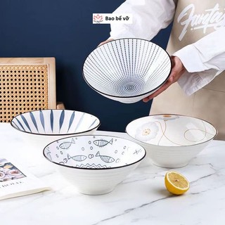 Bát tô loa sứ trắng, bát tô đựng canh, bát tô to, bát tô đẹp, bát ăn phở, bát tô ăn sáng, chén bát đựng canh