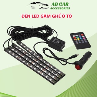 Đèn led gầm ghế nội thất ô tô nháy theo nhạc, nhiều chế độ màu sắc - đèn led gầm ghế 12 mắt có điều khiển