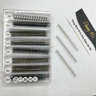 Mi fan 3D-4D-5D-6D cắt Dây Mix Size 9-15mm,hộp 1000fan_xòe đều_bắt keo tốt_dụng cụ nối mi Thúy Hà