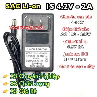 [1S - TV] Sạc Li-on 1S 4.2V 2A có đèn báo đầy (TV)