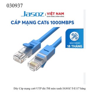 Dây Cáp mạng cat6 UTP dài 5M màu xanh JASOZ T-E117 hãng