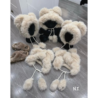 Mũ gấu lông thỏ siêu đẹp Kim Anh Bùi