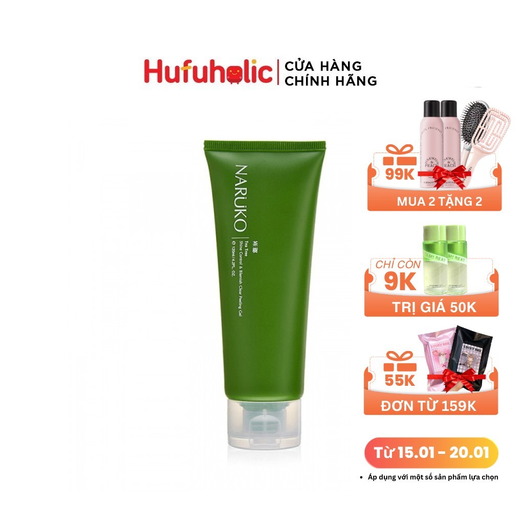 Gel tẩy tế bào chết NARUKO tràm trà (Đài - Trung) 120gr Tea Tree Shine Control and Blemish Clear Peeling Gel NRK032