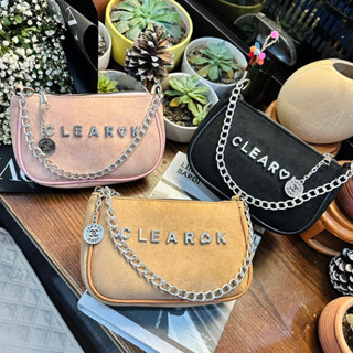 Túi xách nữ kẹp nách quai phối xích sang trọng màu trắng đen sz 22cm