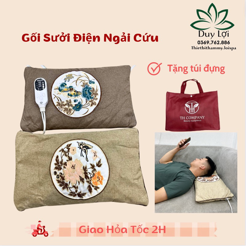 Gối Ngải Cứu Đông Y , Gối Sưởi Điện Ngải Cứu Dùng Tốt Cho Sức Khoẻ Và Trị Liệu
