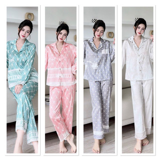 Bộ lụa tay dài quần dài nhé ! hình và mẫu chụp là ảnh thật 100%