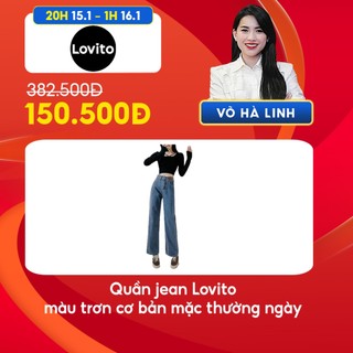 [Chỉ còn 150,500đ sau khi áp voucher]【Gợi ý từ KOL】Quần jean Lovito chưa qua xử lý giặt màu trơn cơ bản mặc thường ngày