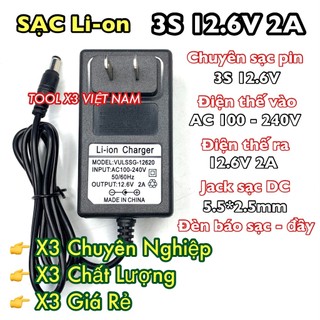 Sạc li-on 3s 12.6v 2a có đèn báo đầy
