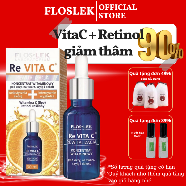 Tinh chất Serum vitamin C ReVITA C Floslek hỗ trợ sáng da, mờ nám, căng bóng làn da chai 30ml