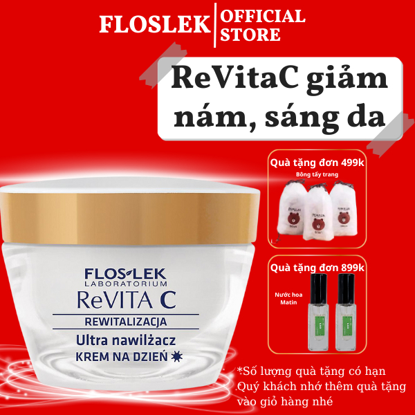 Kem dưỡng da ban đêm Revita C Floslek hỗ trợ sáng da, giảm thâm, trẻ hóa làn da toàn diện hũ 50ml