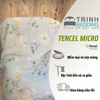 |SALE OFF 50%| BỘ GA GỐI lụa Tencel Micro sợi dày dặn mát(S-ko mền)