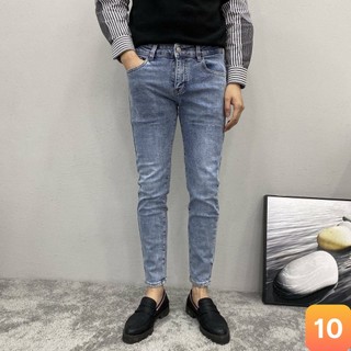 Quần jeans nam boy phố rách gối màu xanh chất liệu bò co dãn 4 chiều form dáng skinny đẹp lavado Q30 mẫu mới