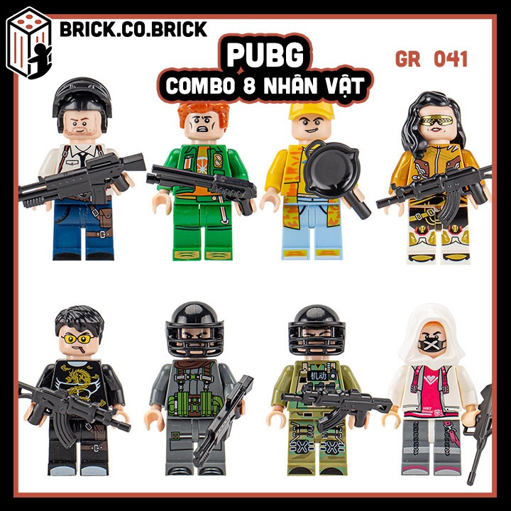 Lính PUBG Combo 8 Nhân vật Mô hình Nhân vật Lính PlayerUnknown's Battlegrounds Mô hình PUBG Moblie G